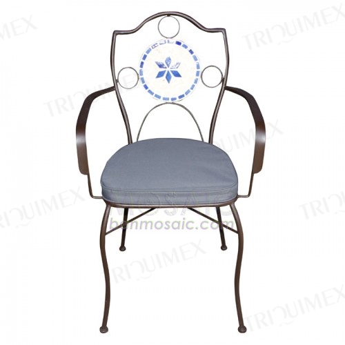 Wrought Iron Chair with Armrests
